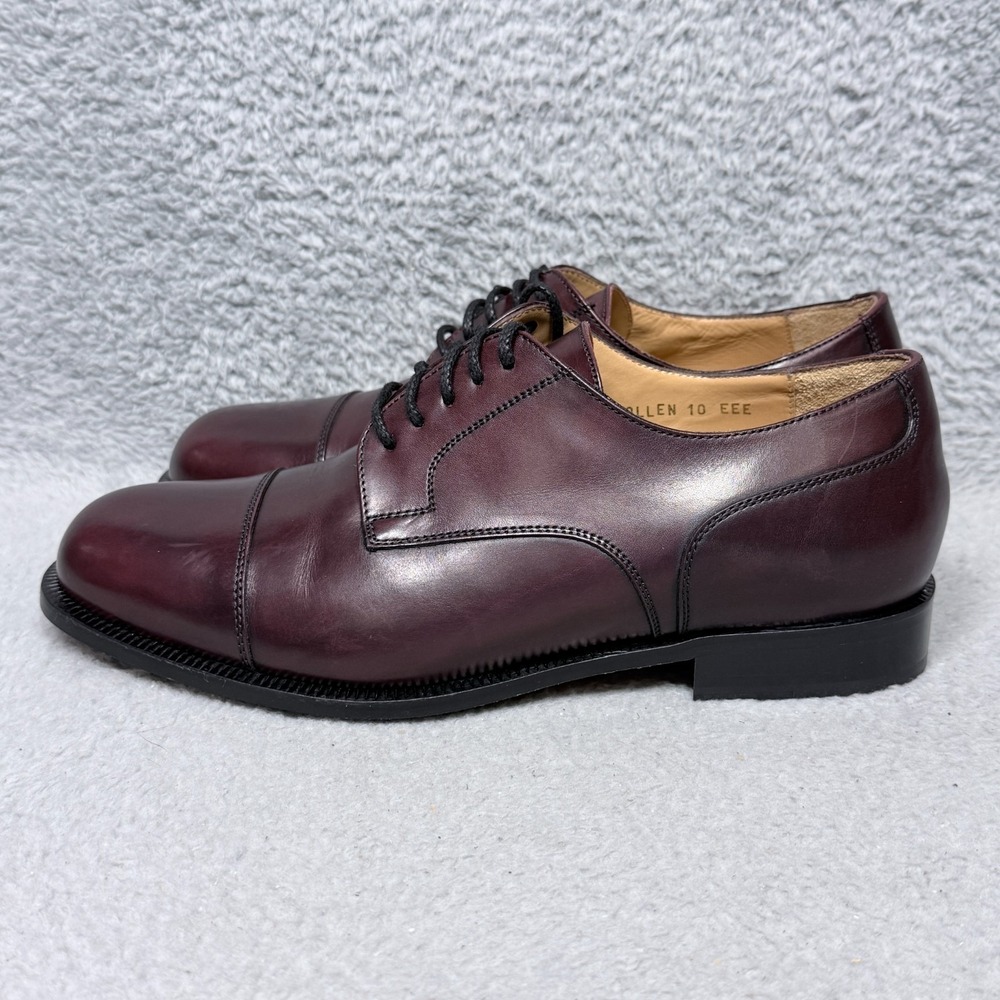 Dino Monti Allen Mens Size 10 EEE Oxford Dress Shoes Burgundy Leather - Picture 3 of 11
